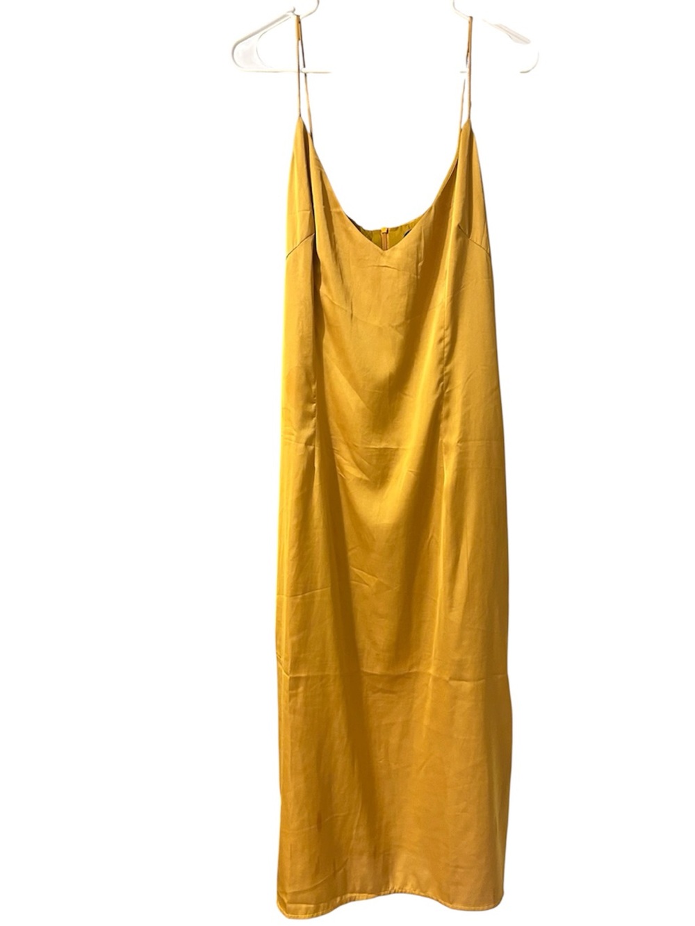 REBDOLLS Mustard Yellow Slip Midi Dress